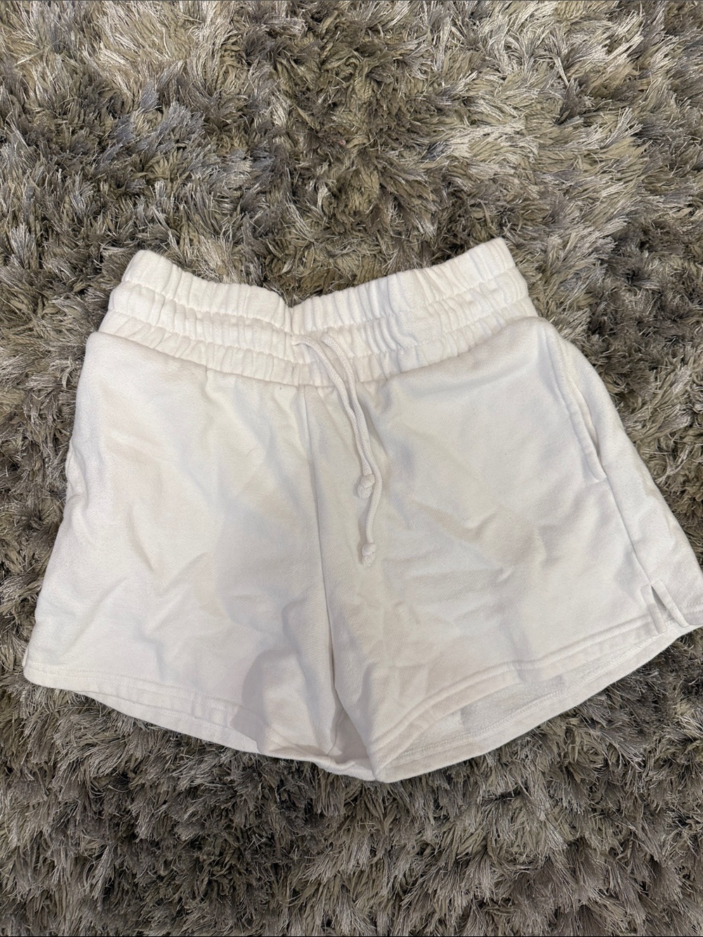 Women's White Drawstring Lounge Shorts
